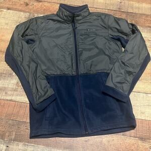 Columbia | Boys Blue Gray Rainy Trails Fleece Lined Full Zip Jacket Sz XL